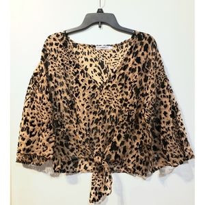 🆕️Lulus Leopard Print Sheer Tie-Front
